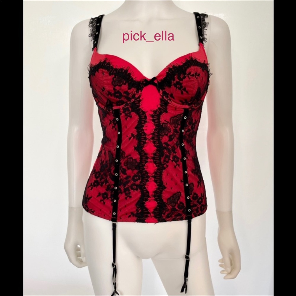 36B VS Victoria’s Secret Very Sexy Vintage Corset bustier red black